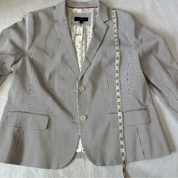 Talbots Blue White Pinstriped Blazer NWT - Picture 9 of 11